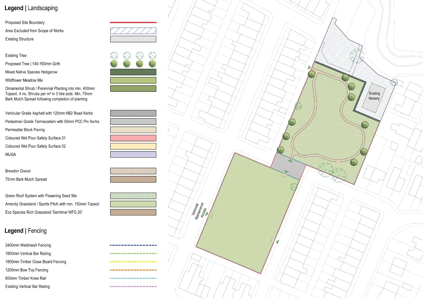 An aerial plan image showing the early design concepts