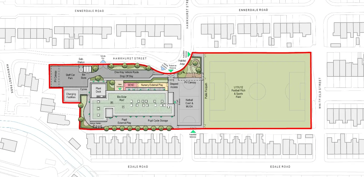 An image showing the proposed school site plan